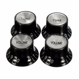 4pcs Guitar Top Hat Speed Control Knobs 2 Volumes & 2 Tones Silver Bell for LP SG Guitar