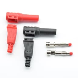 2Pcs/1pair Red/Black 4mm Male Right Angle Insulation Wire Solder Type DIY Banana Plug Connector Multimeter test