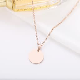 DOTIFI Stainless Steel Necklace Round Circle Pendant For Women Elegant Clavicle Rose Gol DNecklace Wedding Jewelry Wholesale