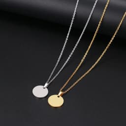 DOTIFI Stainless Steel Necklace Round Circle Pendant For Women Elegant Clavicle Rose Gol DNecklace Wedding Jewelry Wholesale