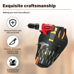 Multi-functional Waterproof Drill Holster Waist Tool Bag Power Tool Holster Drill Holster Cordless For Wrench Hammer Screwdriver