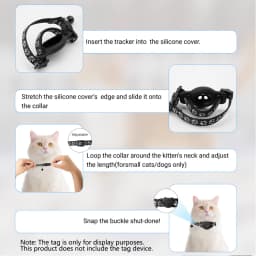 Pet Collar with Tag Holder Airtag Protective Case, Reflective Cat Collars with Bells Adjustable 8-12.5" To Fit All Domestic Cats