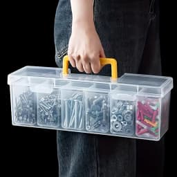 Professional 7-Piece Tool Organizer Set,Transparent Parts Storage with Dividers-Portable Case for Screws,Wrenches & DIY Hardware