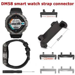 Suitable for DM58 T-REX3 Smartwatch, Silicone Strap, Stainless Steel Strap, Width 22mm, DM58 Smartwatch Wristband Connector