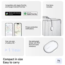 Xiaomi Tag 1 Pack Bluetooth 5.4 IP67 Waterproof Compatible with Apple Find My for iPhone Smart Anti Lost Device