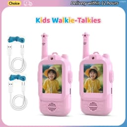 2PCS Kids Video Walkie Talkies USB Charging Indoor and Outdoor High Definition Intercom Children's Toys Birthday Gifts Ages 3-12