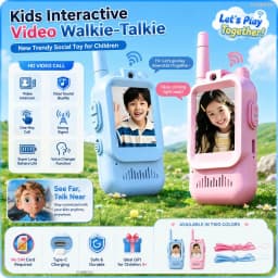 2PCS Kids Video Walkie Talkies USB Charging Indoor and Outdoor High Definition Intercom Children's Toys Birthday Gifts Ages 3-12