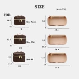 Durable Felt Handbag Insert Bag Bag Support Organization Purse Liner Portable Storage Bag Organiser for For LV Nice Nano/Mini/BB