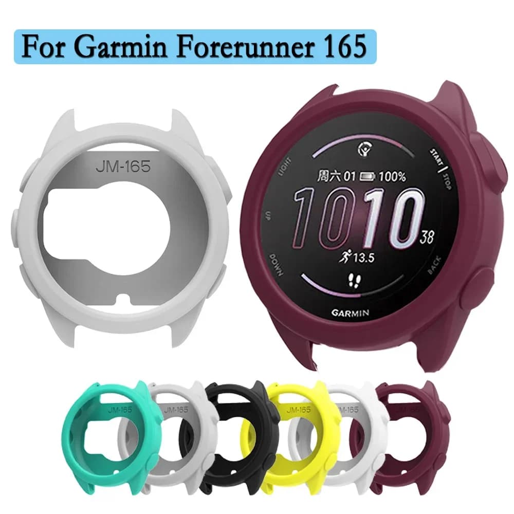 1-2pcsNew For Garmin Forerunner 165 Silicone Protective Case Watch Shell Protector Soft and Durable Watch Decoration Accessories