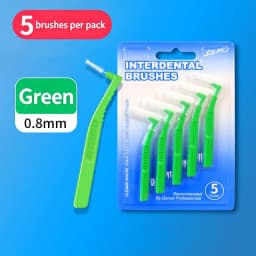 2 5Pcs L Shaped Interdental Brushes Soft Bristle Portable Cleaning Sticks for Tight Teeth Spaces Daily Dental Hygiene Essential