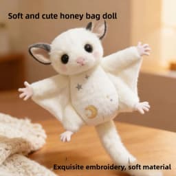 Flying Squirrel Plush Hanging Toy, Sugar Glider Small Doll Keychain Backpack Pendant