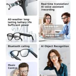 Lenovo 100MP Camera 8K HD Smart Glasses Chat GPT 260mAh Battery Bluetooth Call Voice Assistant Control Smart Glasses for Men