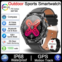 1000mAh Super Capacity Battery Outdoor GPS Smart Watch Men Compass 3ATM Waterproof HD BT Call 1.7inch Screen Smartwatch 2026 New