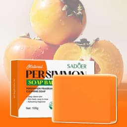 Persimmon Soap Bar Persimmon Extract For Men and Women Gentle on All Skin Types Deodorizing Soap Fruit Handmade Shower Soap