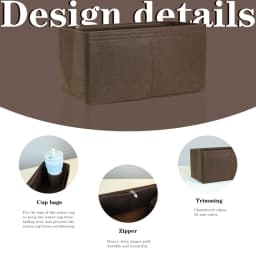 Premium Felt Organizer Insert for Boston Doctor Bag 25 30 35 Inner Shaper Pouch Handbag Base Shaper with Zipper Multi Pockets