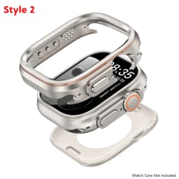 Metal + PC Cover for Apple Watch Ultra 3/2/1 49mm Anti-Scratch Shockproof Protective Case for Iwatch 49MM Rhombus Pattern / Halo