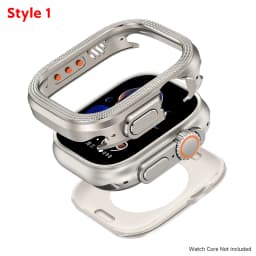 Metal + PC Cover for Apple Watch Ultra 3/2/1 49mm Anti-Scratch Shockproof Protective Case for Iwatch 49MM Rhombus Pattern / Halo