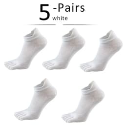 5 Pairs Socks With Toes Mans Cotton Solid Breathable Protect Ankle No Show Socks Summer Five Finger Socks Sokken Good Quality