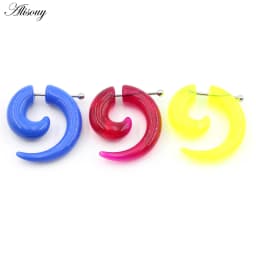 2pcs Hot Acrylic Cheater Fake Spiral Ear Taper Stretcher Expanders Gauge Tunnel And Plugs Earlobe Earring Piercing Body Jewelry