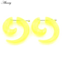 2pcs Hot Acrylic Cheater Fake Spiral Ear Taper Stretcher Expanders Gauge Tunnel And Plugs Earlobe Earring Piercing Body Jewelry