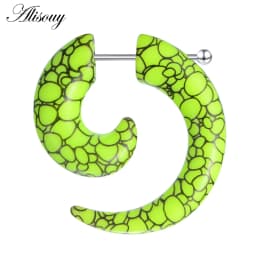 2pcs Hot Acrylic Cheater Fake Spiral Ear Taper Stretcher Expanders Gauge Tunnel And Plugs Earlobe Earring Piercing Body Jewelry