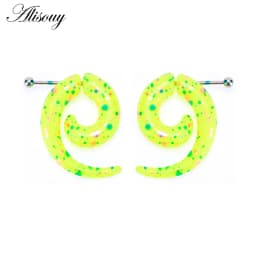 2pcs Hot Acrylic Cheater Fake Spiral Ear Taper Stretcher Expanders Gauge Tunnel And Plugs Earlobe Earring Piercing Body Jewelry
