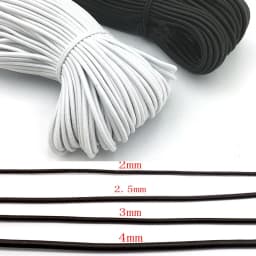 1mm 2mm 3mm 4mm White Black Round Elastic Bands Rubber Stitching Rope Tape Cord Wedding for DIY Sewing Clothes Accessories