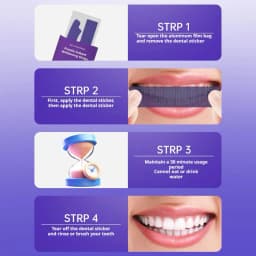 V34 Purple Teeth Whitening Strips 42Pairs Protable Teeth Whitening Product Fresh Breath Remove Stains Tooth Brightening Stickers