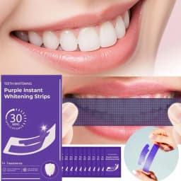 V34 Purple Teeth Whitening Strips 42Pairs Protable Teeth Whitening Product Fresh Breath Remove Stains Tooth Brightening Stickers