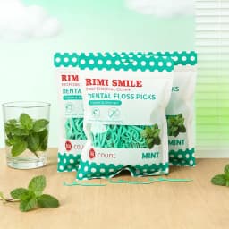 RIMI SMILE-330 Ultra-Fine Toothpicks, Home Set, Mint Dental Floss Stick, One Bag for One Family, Oral Cleaning Tool