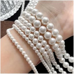 2/3/4/6/8/10/12/14mm Natural Pearls White Shell Round Loose Beads For Jewellery Making Diy Bracelet Necklace 15'' Wholesale