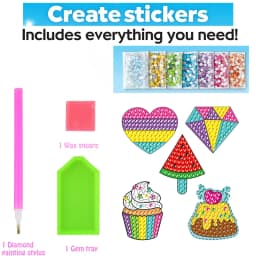 12 Create Big Gem Diamond Painting Sticker Kit Art Craft Girls Boys Unicorn Animal Sealife Magical Mosaic Dot Sticky Toys Gifts