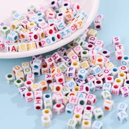 Diy Letter Beads Square Shape Bead Acrylic 6mm Single Colorful Alphabet Beads Women for Jewelry Making Bracelet Necklace 100pcs