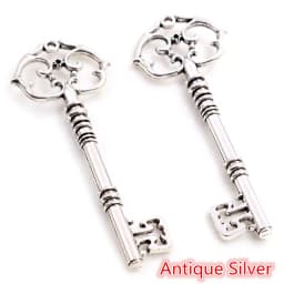 83x31mm 2pcs Bronze Green Gold Colors Antique silver color Plated Key Handmade Charms Pendant:DIY for bracelet necklace
