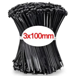 100 PCS Self-locking Plastic Nylon Tie Black Fastening Strap Cable-Tie-Set Cable Zip Tie Fastening Ring Zip Wraps Strap Tie