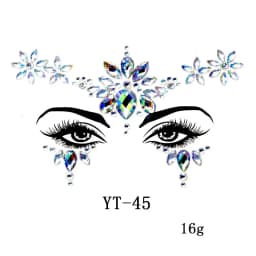 Face Jewels Tattoos for Women Party Makeup Decor Diamond Rhinestone Face Stickers 3D Self Adhesive Body Eyebrow Diamond Stickers