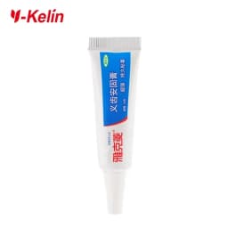 Y-Kelin Denture Adhesive Cream 10g/0.4oz Sample Size All Day Hold Non-Zinc Formula False Teeth Glue
