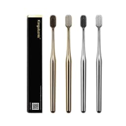 Kingubznis Gold Toothbrush Luxury Gold Silver Teeth Brush Men Women Adult Toothbrushes Brand New Electroplated Dental Brushes
