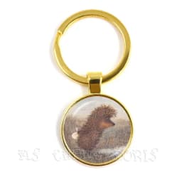 Little Hedgehog In The Fog Key Chains 25mm Glass Dome Keychain Yozhik v tumane Creative Jewelry For Women Men Kids Gift
