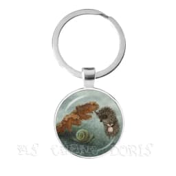 Little Hedgehog In The Fog Key Chains 25mm Glass Dome Keychain Yozhik v tumane Creative Jewelry For Women Men Kids Gift
