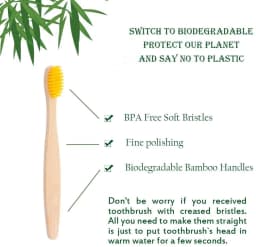 10Pcs Children Bamboo Toothbrushes Soft Bristles Child Toothbrush Eco Friendly Biodegradable Wooden Handle Teeth Whitening Brush