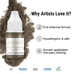 AIMOOSI Professional Microblading Pigment for Nano Brows | REACH Certified Permanent Makeup Tattoo Ink for PMU Artist | 3ml
