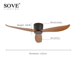 SOVE Ceiling Fans With Remote Control Modern Black White Low Floor BLDC Motor 30W Simple Ceiling Fan Without Light Home Fan 220V