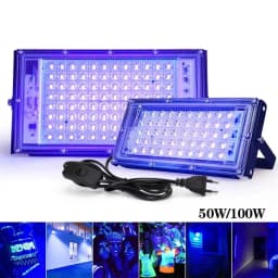 Led Uv Floodlight 50w 100w 395nm Ultraviolet Plug 240v Stage Blacklight 400nm Light Lights Germicidal Lamp Bulb Bar Outdoor Room