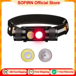 H25LR LED 90 High CRI Rechargeable Headlamp Powerful Lightweight Head Flashlight with Bright White Light 660nm Deep Red Torch
