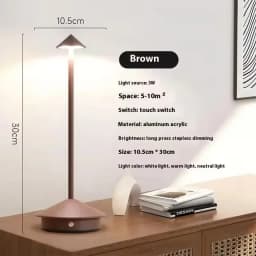 GGbingo Rechargeable Table LED Lamp Touch Sensor Desk Lamp for Restaurant Bar Bedroom 3 Color Temperatures Stepless Dimming