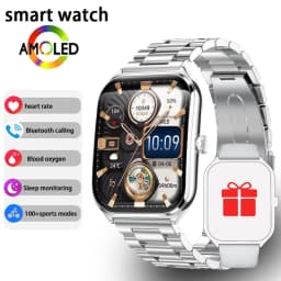 New Ultra Thin Smart Watch Men 1.96' AMOLED HD Pixel Display Always Show Time BT Call Reminder Smartwatch Ladies For Android iOS