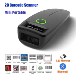 2D Barcode Scanner Mini 2.4G Wireless Bluetooth Handheld Portable 1D 2D QR Code Data Matrix PDF417 Reader With Storage Function