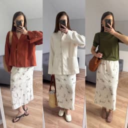 2026 Summer Women Fashion Floral print Skirt comfortable Linen blends skirts