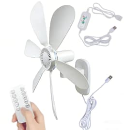 16.5-Inch Wall Mount Fan with Remote and Timer Small 5V USB Fan with Powerful 4 Speeds Quiet Corner Fans for Bedroom Kitchens